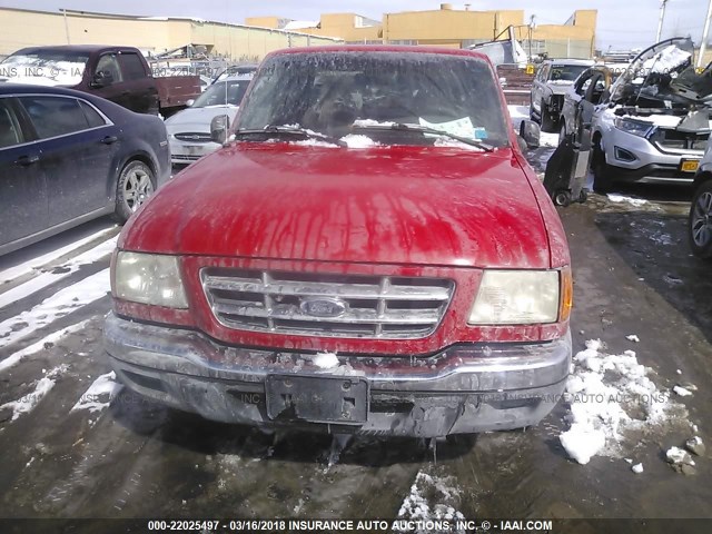 1FTYR14VX1TB00840 - 2001 FORD RANGER SUPER CAB RED photo 6