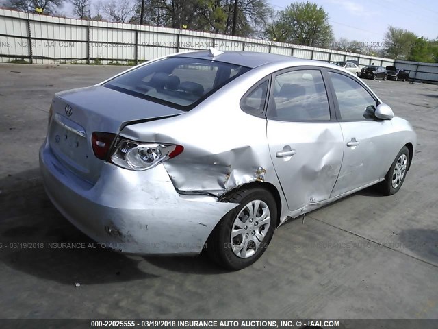 KMHDU4AD3AU929541 - 2010 HYUNDAI ELANTRA BLUE/GLS/SE SILVER photo 4