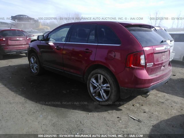 2FMDK4KC8BBA52502 - 2011 FORD EDGE LIMITED RED photo 3