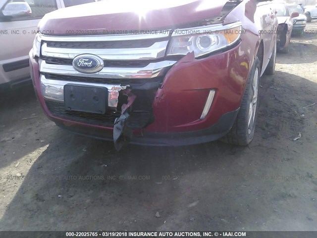 2FMDK4KC8BBA52502 - 2011 FORD EDGE LIMITED RED photo 6