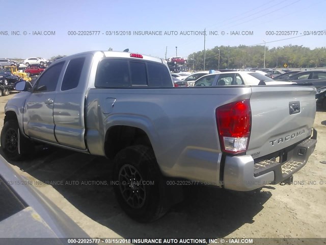 5TFRX5GN8GX073796 - 2016 TOYOTA TACOMA ACCESS CAB/SR/SR5 SILVER photo 3