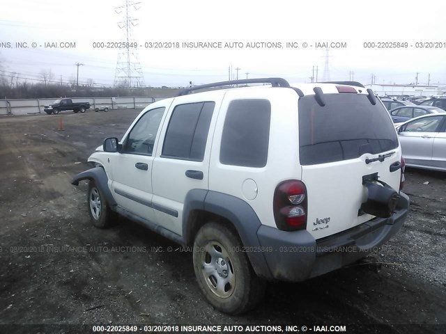 1J4GL48K45W616298 - 2005 JEEP LIBERTY SPORT WHITE photo 3