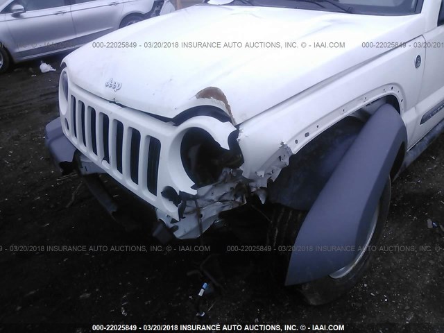 1J4GL48K45W616298 - 2005 JEEP LIBERTY SPORT WHITE photo 6