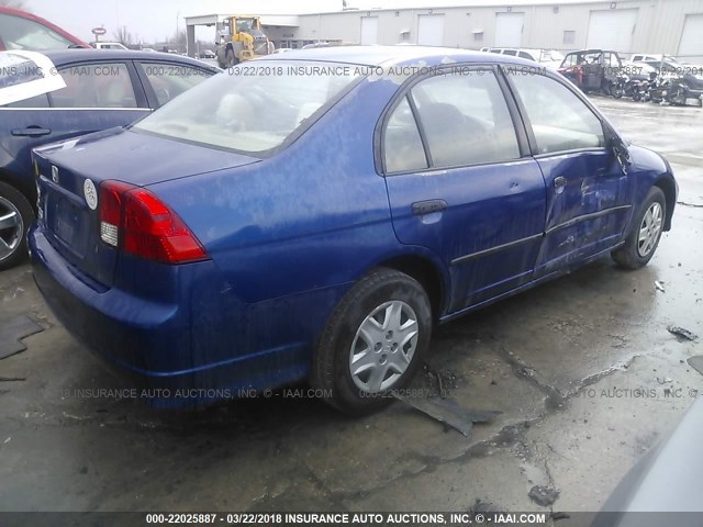 2HGES16355H574816 - 2005 HONDA CIVIC DX VP BLUE photo 4