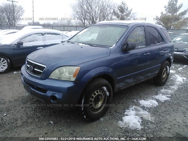 KNDJC733035148456 - 2003 KIA SORENTO EX/LX BLUE photo 2