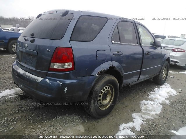 KNDJC733035148456 - 2003 KIA SORENTO EX/LX BLUE photo 4