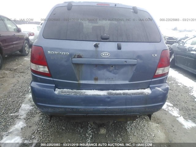 KNDJC733035148456 - 2003 KIA SORENTO EX/LX BLUE photo 6