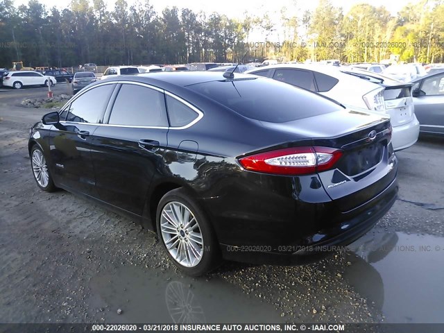 3FA6P0LUXER252369 - 2014 FORD FUSION SE HYBRID BLACK photo 3