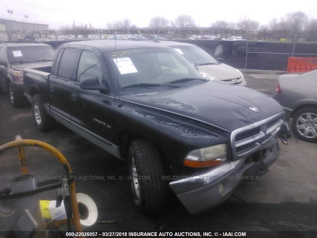 1B7HL2AN71S225635 - 2001 DODGE DAKOTA QUAD BLACK photo 1