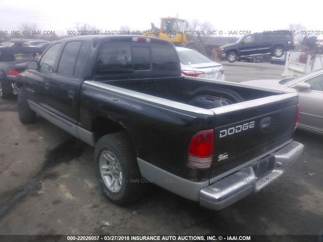 1B7HL2AN71S225635 - 2001 DODGE DAKOTA QUAD BLACK photo 3