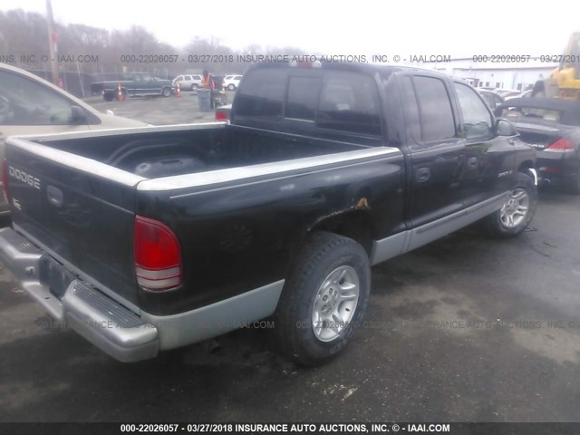 1B7HL2AN71S225635 - 2001 DODGE DAKOTA QUAD BLACK photo 4