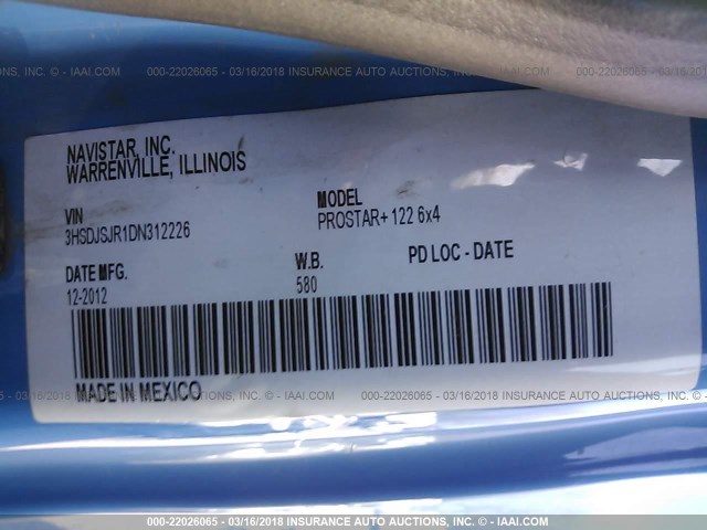 3HSDJSJR1DN312226 - 2013 INTERNATIONAL PROSTAR غير معروف صورة 10