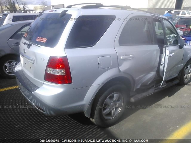 KNDJC736775693120 - 2007 KIA SORENTO EX/LX SILVER photo 4