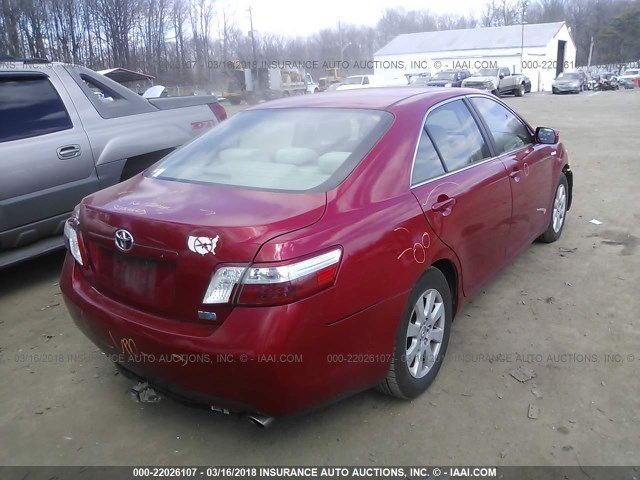 4T1BB46K08U047287 - 2008 TOYOTA CAMRY HYBRID RED photo 4