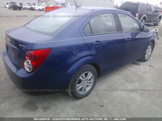 1G1JB5SH7C4194112 - 2012 CHEVROLET SONIC LS 蓝色 照片 4