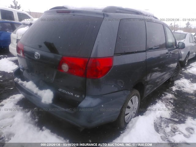 5TDZK23C67S069219 - 2007 TOYOTA SIENNA CE/LE BLUE photo 4