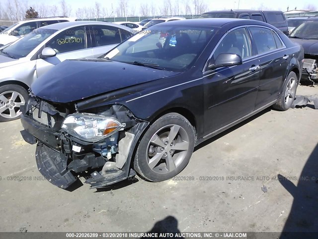 1G1ZC5EU2CF334659 - 2012 CHEVROLET MALIBU 1LT BLACK photo 2