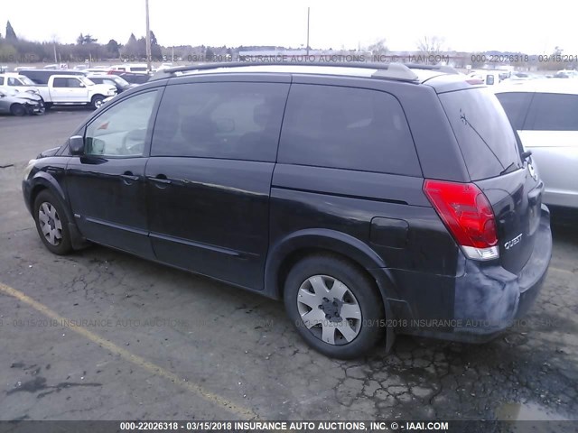 5N1BV28U86N118642 - 2006 NISSAN QUEST S/SE/SL BLACK photo 3