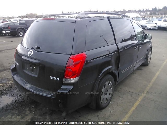 5N1BV28U86N118642 - 2006 NISSAN QUEST S/SE/SL BLACK photo 4