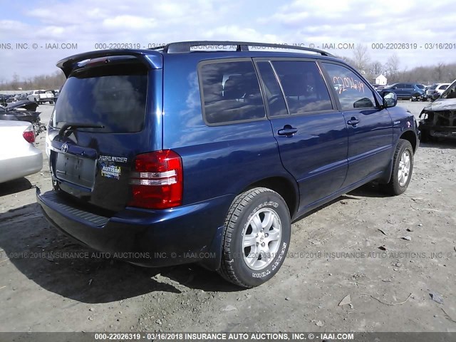 JTEHF21A030117386 - 2003 TOYOTA HIGHLANDER LIMITED BLUE photo 4