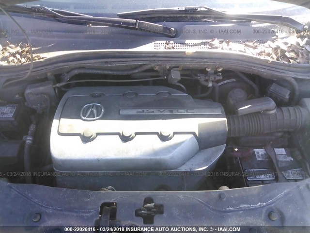 2HNYD18216H534223 - 2006 ACURA MDX BLACK photo 10