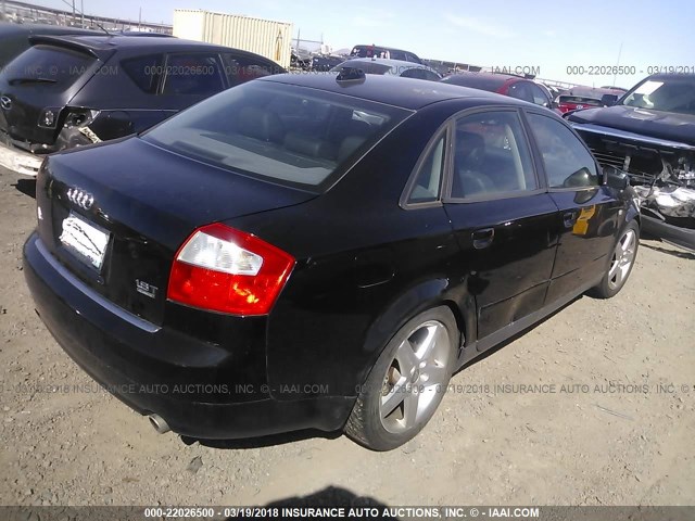 WAULC68E04A028076 - 2004 AUDI A4 1.8T QUATTRO BLACK photo 4