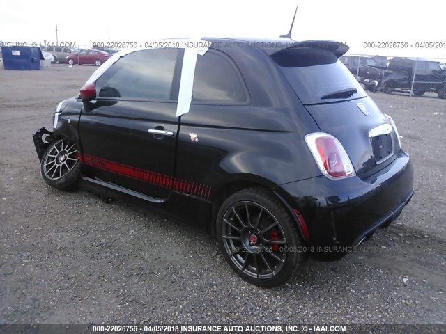 3C3CFFFH0CT369643 - 2012 FIAT 500 ABARTH BLACK photo 3