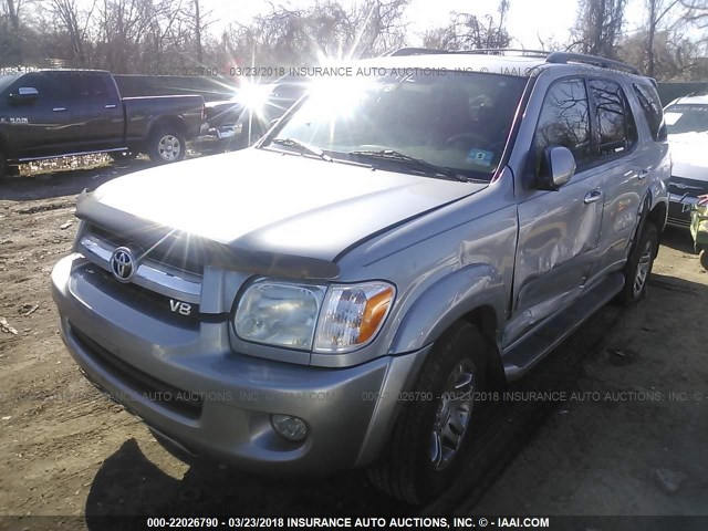 5TDBT48A55S255638 - 2005 TOYOTA SEQUOIA LIMITED SILVER photo 2