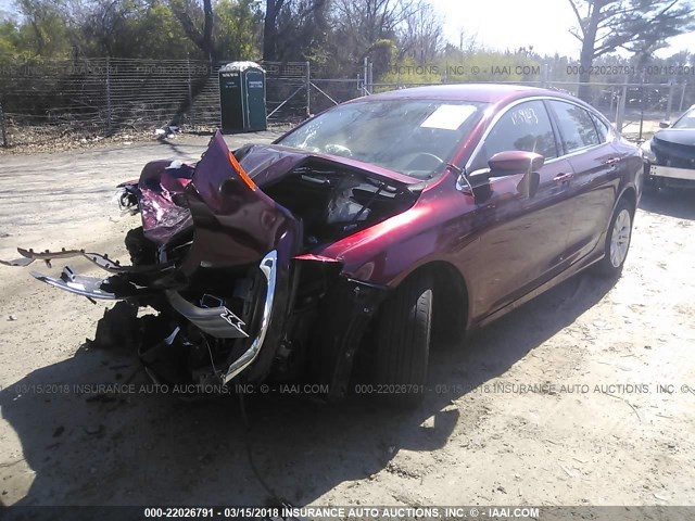 1C3CCCAB1FN743675 - 2015 CHRYSLER 200 LIMITED BURGUNDY photo 2