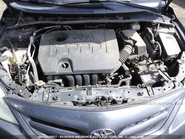 2T1BU4EE5BC604712 - 2011 TOYOTA COROLLA S/LE GRAY photo 10