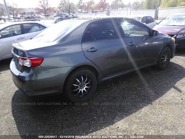 2T1BU4EE5BC604712 - 2011 TOYOTA COROLLA S/LE GRAY photo 4