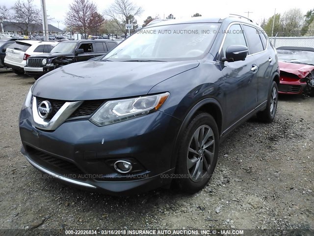 5N1AT2MT0FC922752 - 2015 NISSAN ROGUE S/SL/SV BLUE photo 2