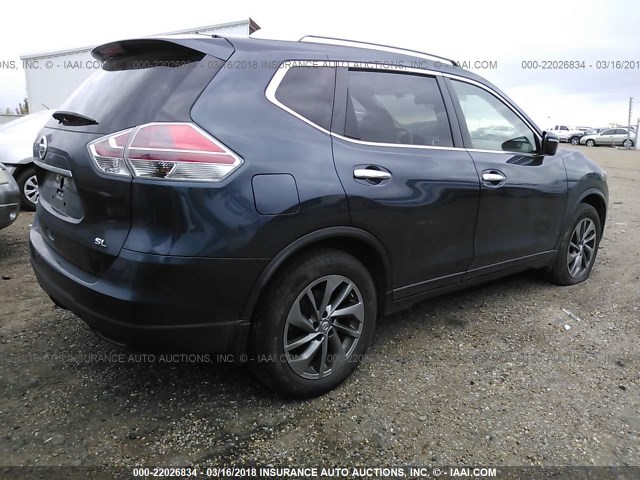 5N1AT2MT0FC922752 - 2015 NISSAN ROGUE S/SL/SV BLUE photo 4