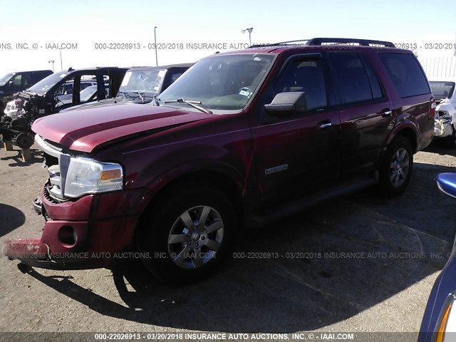 1FMFU15548LA66193 - 2008 FORD EXPEDITION XLT RED photo 2