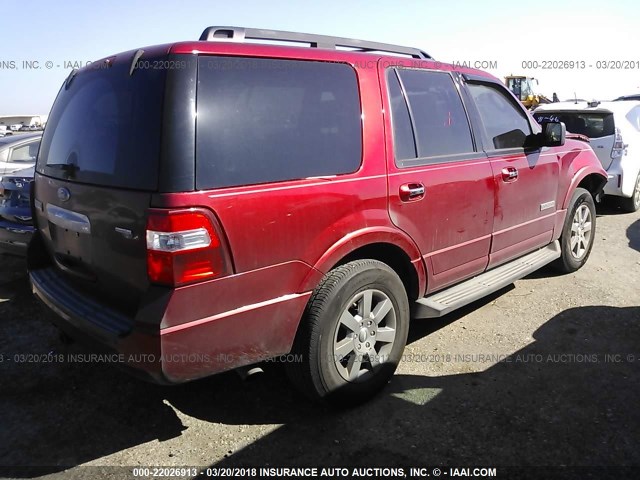 1FMFU15548LA66193 - 2008 FORD EXPEDITION XLT წითელი ფოტო 4