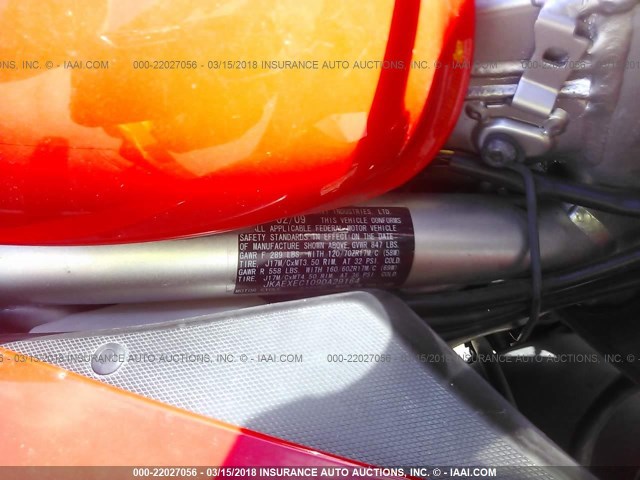 JKAEXEC109DA29164 - 2009 KAWASAKI EX650 C RED photo 10