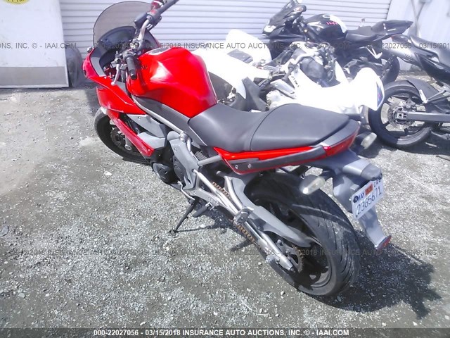 JKAEXEC109DA29164 - 2009 KAWASAKI EX650 C RED photo 3