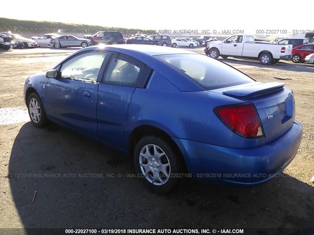 1G8AN12F04Z113391 - 2004 SATURN ION LEVEL 2 BLUE photo 3