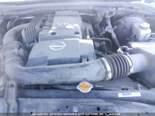 5N1AR18WX5C782351 - 2005 NISSAN PATHFINDER LE/SE/XE GRAY photo 10