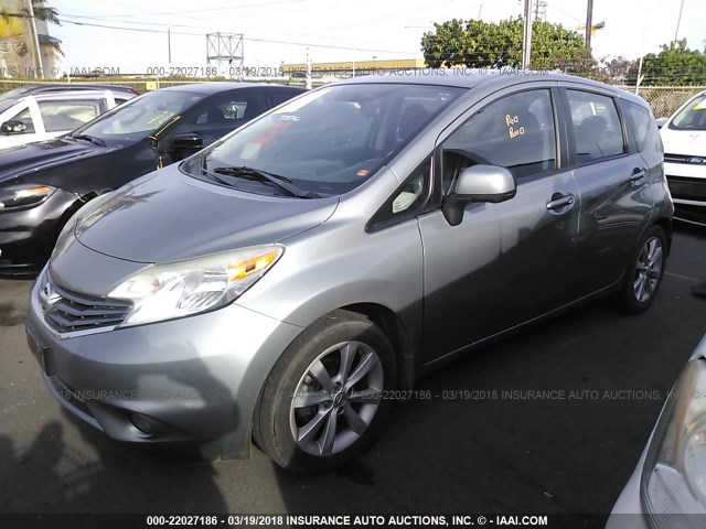 3N1CE2CP5EL375754 - 2014 NISSAN VERSA NOTE S/S PLUS/SV/SL BLACK photo 2