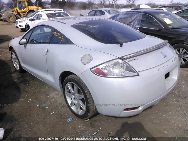 4A3AK34T67E003323 - 2007 MITSUBISHI ECLIPSE GT SILVER photo 3