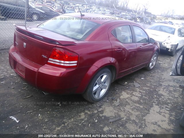 1B3LC76M38N649413 - 2008 DODGE AVENGER R/T MAROON photo 4