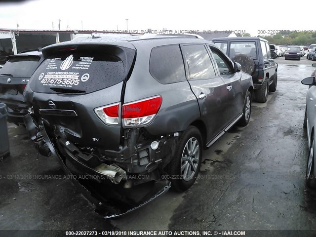 5N1AR2MNXFC631093 - 2015 NISSAN PATHFINDER S/SV/SL/PLATINUM 银色 照片 4