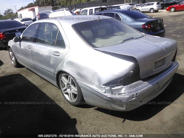 WDBNG75J91A155748 - 2001 MERCEDES-BENZ S 500 SILVER photo 3