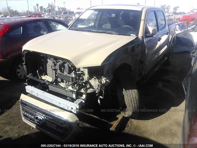 3TMCZ5AN3GM030868 - 2016 TOYOTA TACOMA DBL CAB/SR/SR5/TRD SPT/OR TAN photo 2