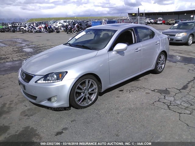 JTHBK262182074971 - 2008 LEXUS IS 250 SILVER photo 2