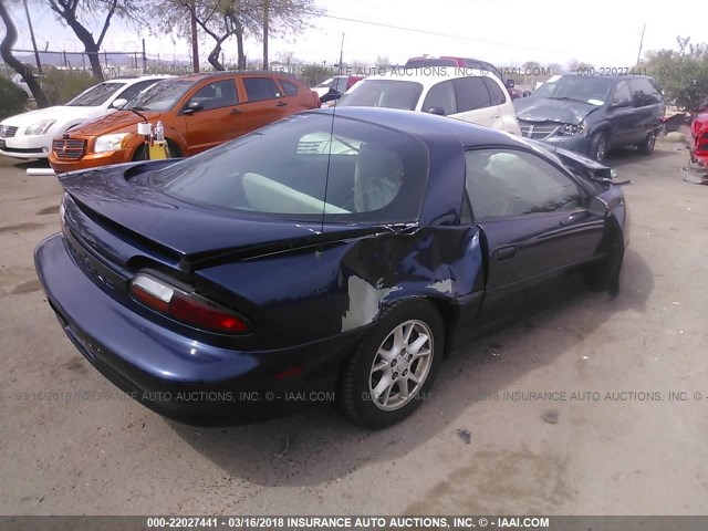 2G1FP22K822127752 - 2002 CHEVROLET CAMARO BLUE photo 4