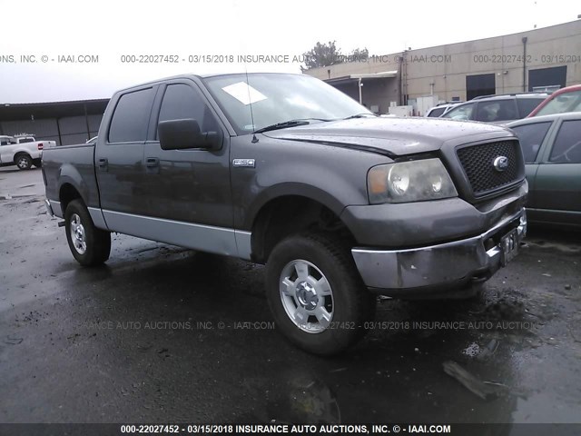 1FTPW14506KD78180 - 2006 FORD F150 SUPERCREW GRAY photo 1