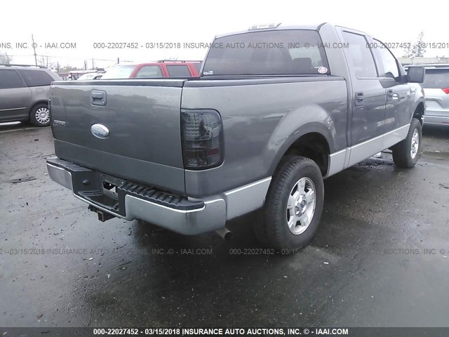 1FTPW14506KD78180 - 2006 FORD F150 SUPERCREW GRAY photo 4