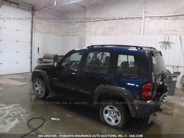 1J4GK48K24W286386 - 2004 JEEP LIBERTY SPORT BLUE photo 3